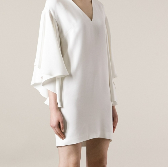 Ralph Lauren Black Label Green V Quarter Butterfly Sleeves Mulberry Silk Dress 6 - Picture 7 of 8